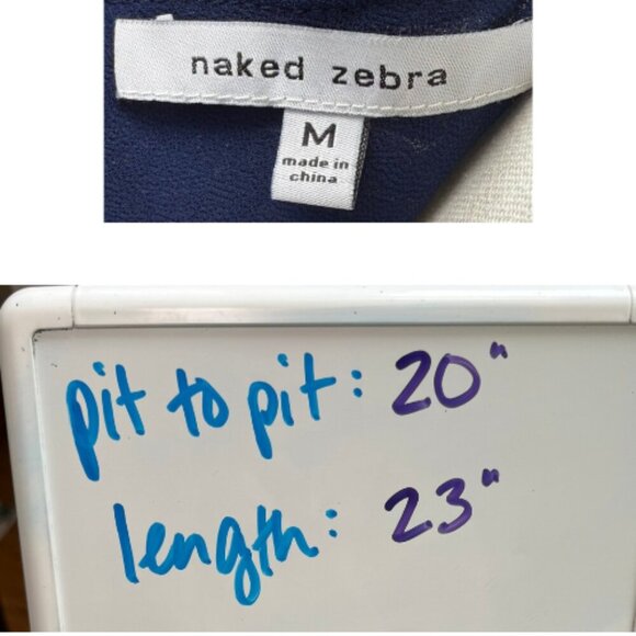 NAKED ZEBRA Navy Strappy Tank Size M - Picture 10 of 14